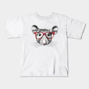 Mouse wearing glasses Kids T-Shirt